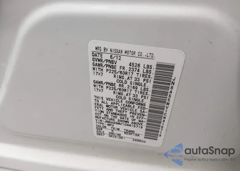 2012 Nissan Rogue Sv from USA, damaged, VIN JN8AS5MV1CW418719